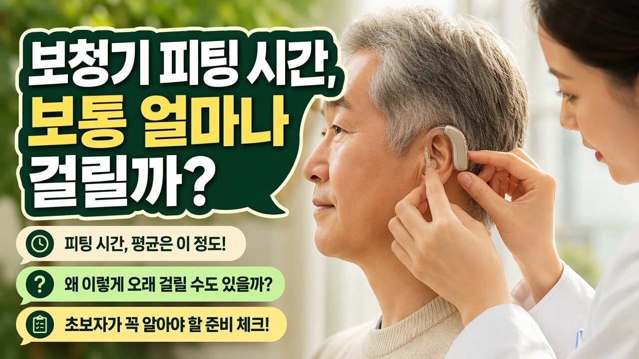 보청기 피팅 시간, 보통 얼마나 걸릴까? 초보자가 일정 착각하기 쉬운 이유와 준비 체크