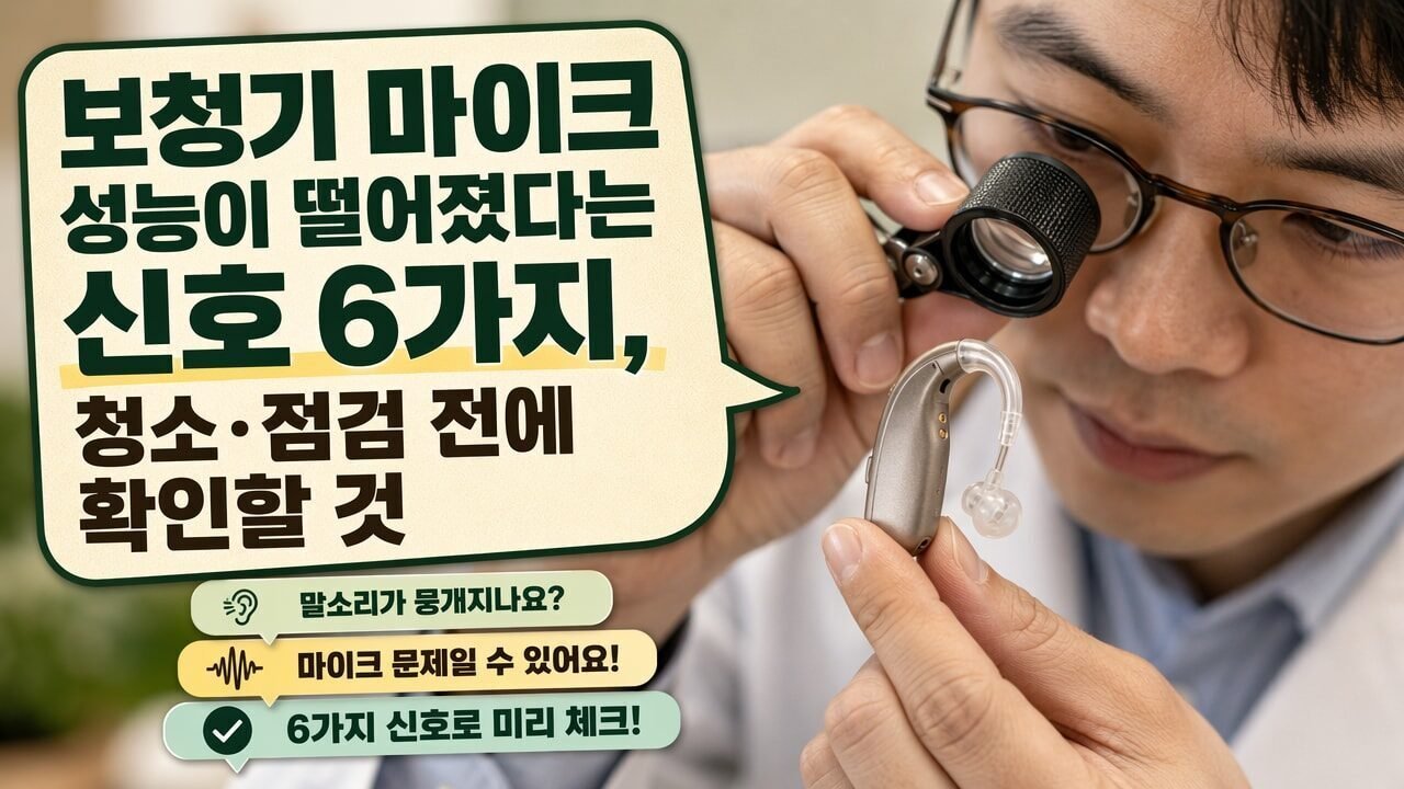 보청기 마이크 성능이 떨어졌다는 신호 6가지, 청소·점검 전에 확인할 것
