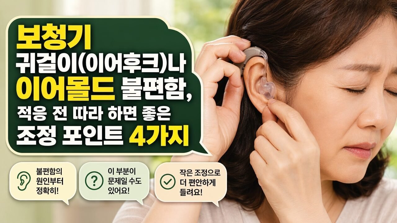 보청기 귀걸이(이어후크)나 이어몰드 불편함, 적응 전 따라 하면 좋은 조정 포인트 4가지