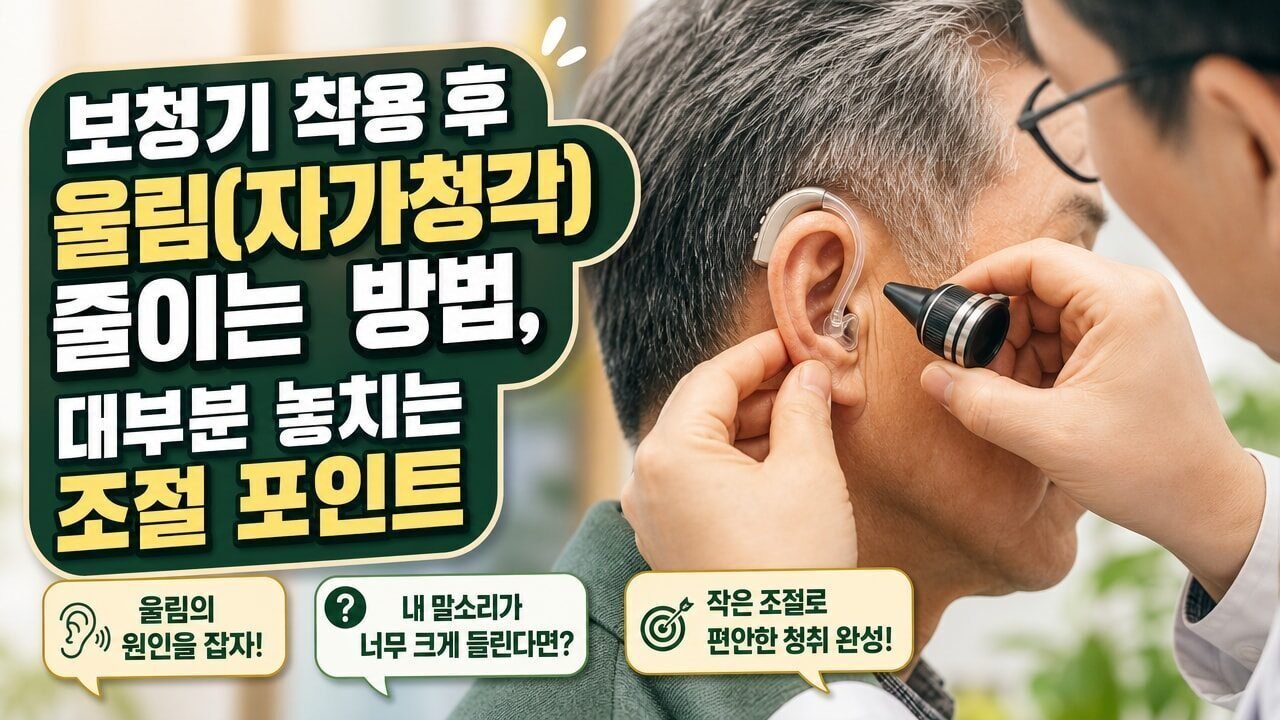 보청기 착용 후 울림(자가청각) 줄이는 방법, 대부분 놓치는 조절 포인트