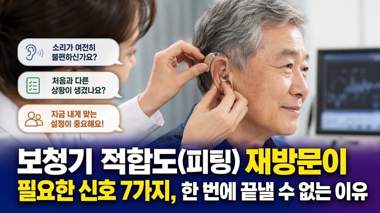 보청기 적합도(피팅) 재방문이 필요한 신호 7가지, 한 번에 끝낼 수 없는 이유