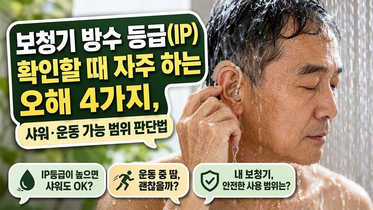 보청기 방수 등급(IP) 확인할 때 자주 하는 오해 4가지, 샤워·운동 가능 범위 판단법