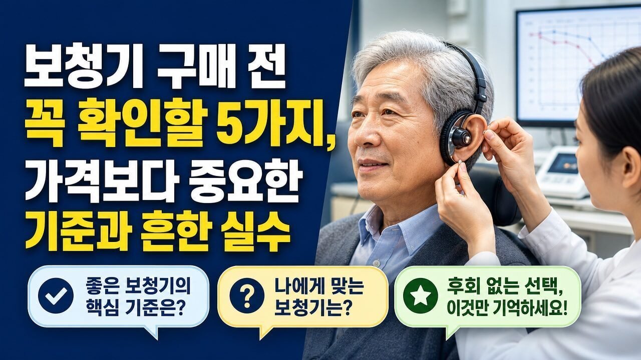 보청기 구매 전 꼭 확인할 5가지, 가격보다 중요한 기준과 흔한 실수
