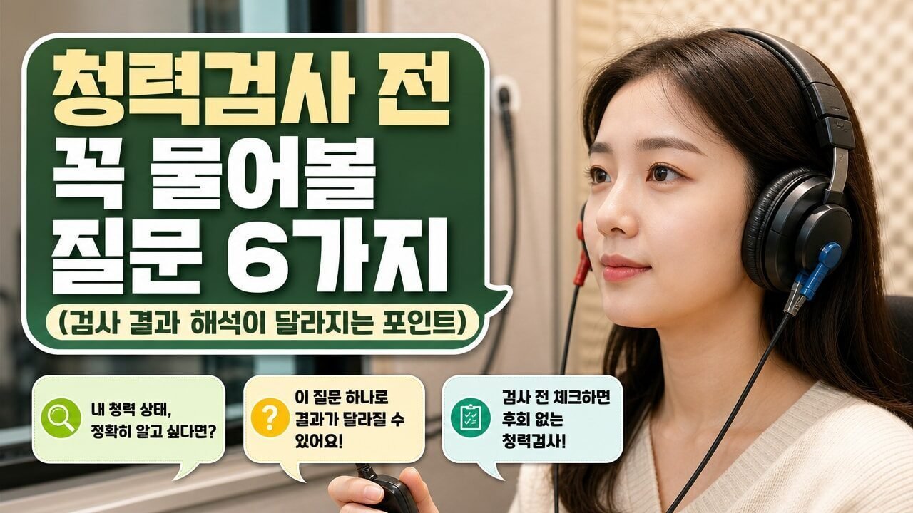 청력검사 전 꼭 물어볼 질문 6가지(검사 결과 해석이 달라지는 포인트)
