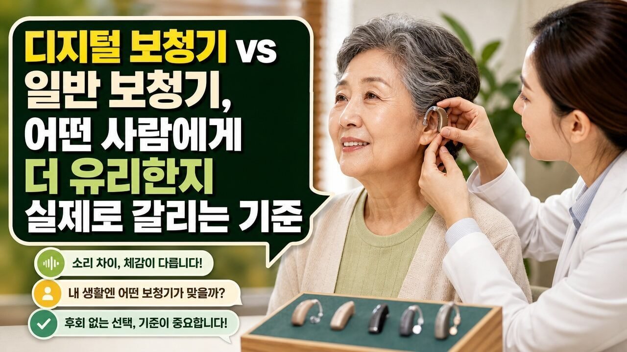 디지털 보청기 vs 일반 보청기, 어떤 사람에게 더 유리한지 실제로 갈리는 기준