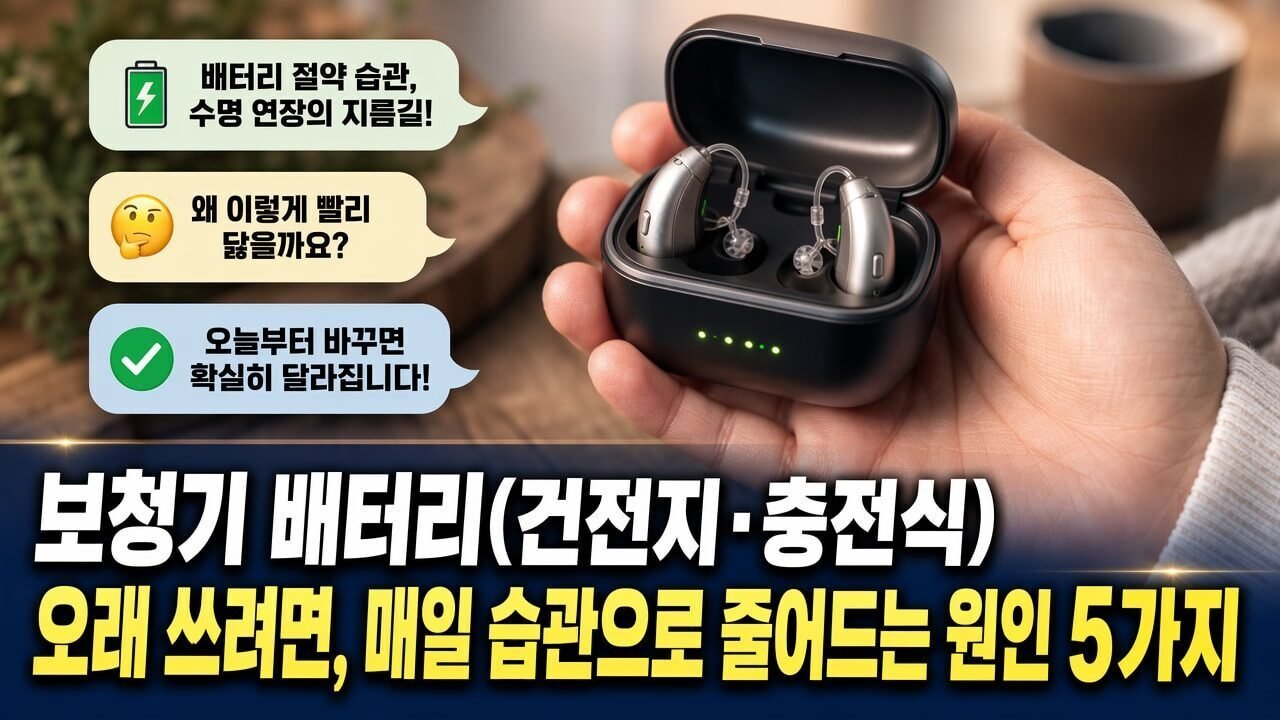 보청기 배터리(건전지·충전식) 오래 쓰려면, 매일 습관으로 줄어드는 원인 5가지