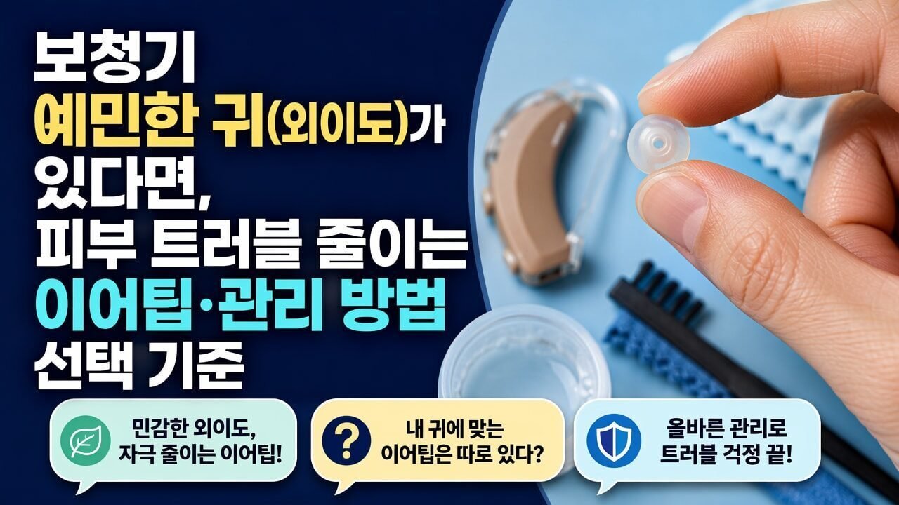 보청기 예민한 귀(외이도)가 있다면, 피부 트러블 줄이는 이어팁·관리 방법 선택 기준