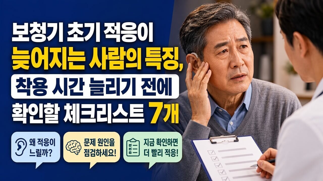 보청기 초기 적응이 늦어지는 사람의 특징, 착용 시간 늘리기 전에 확인할 체크리스트 7개