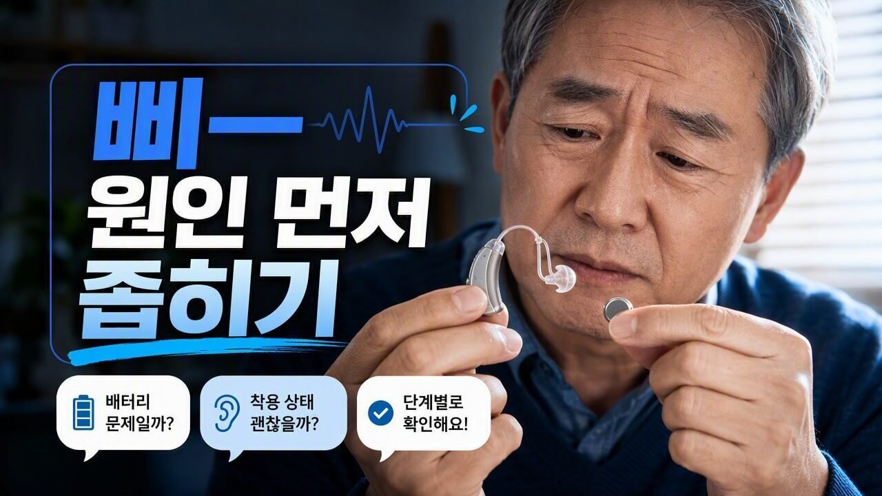 보청기에서 ‘삐—’ 소리가 난다면 배터리 문제일까 피팅 문제일까? 원인 갈라잡는 점검 순서