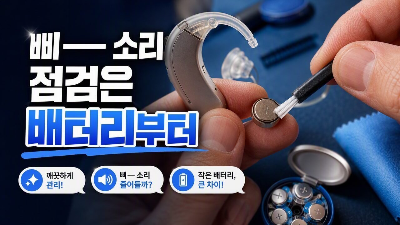 보청기에서 삐— 소리 날 때 배터리 교체부터 할까? 청소·마이크·이어팁 순서로 점검하면 줄어드는 이유